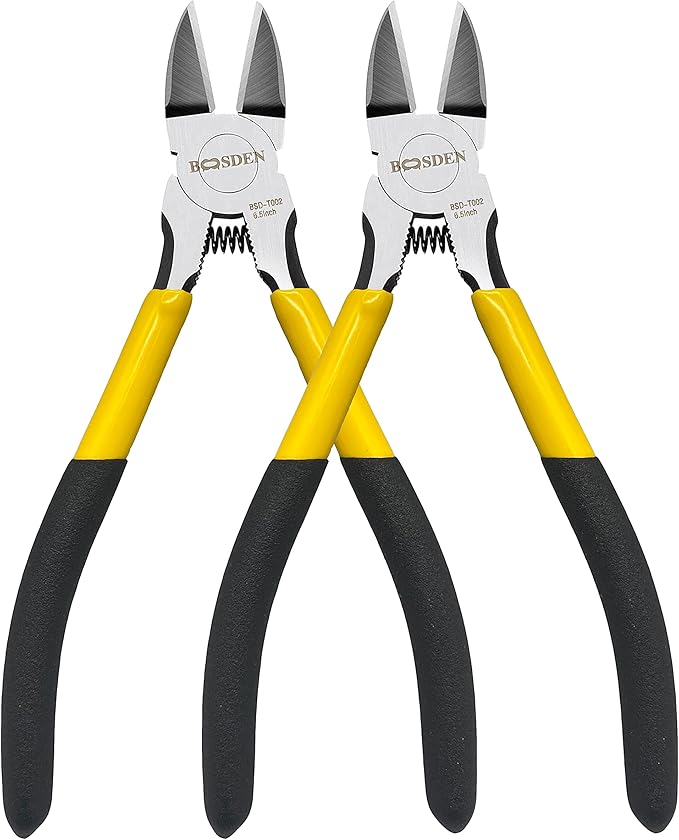 BOOSDEN 6.5" Wire Cutters, 2 Pack, Precision Side Cutter, Spring Loaded Cutting by BOOSDENMakingYourLifeEeasier