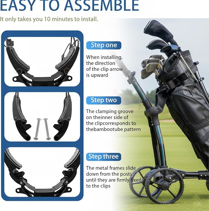 TerraEdge Stabilizer Kit Compatible with Golf Cart Accessories – Anti-Twist Compatible with Mgi Zip Navigator Accessories, Easy Install, Enhanced Cart Security