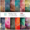 Scrapbook Paper Pad 12x12, Foil Floral Patterned Cardstock Paper Pads, by YASMEN