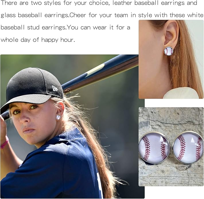 Baseball Earrings for Women Baseball Mom Accessories Essentials Game Day Fan Gifts Lightweight Sports Stud Earrings Jewelry Game Day Shirts Women