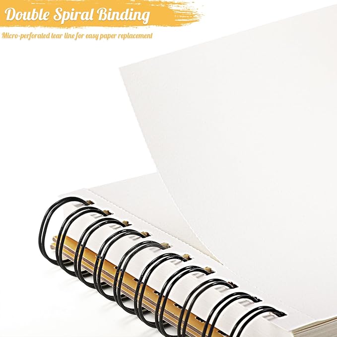 A5 Sketch Book, Mixed Media Sketchbook 60 Sheets, 98lb/160gsm Heavyweight - Image 4