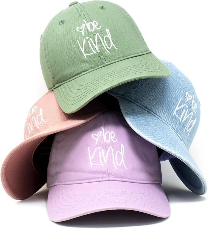 CHOK.LIDS Be Kind Trendy Womens Baseball Cap Unisex Fashion Cotton Polo Style Fun Inspirational Saying Seasonal Headwear
