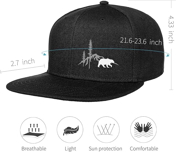 Snapback Hats for Men Mens Hats Flat Bill Snap Backpack Fitted Trucker