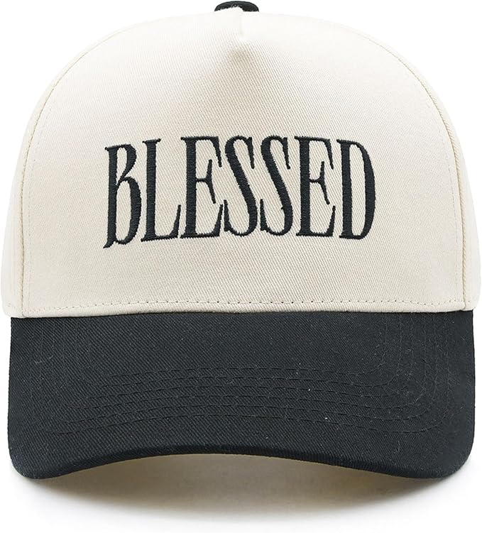 Blessed Trucker Hat, Vintage Embroidered Christian Baseball Caps for Men & Women, Trendy Religious/Birthday Gifts