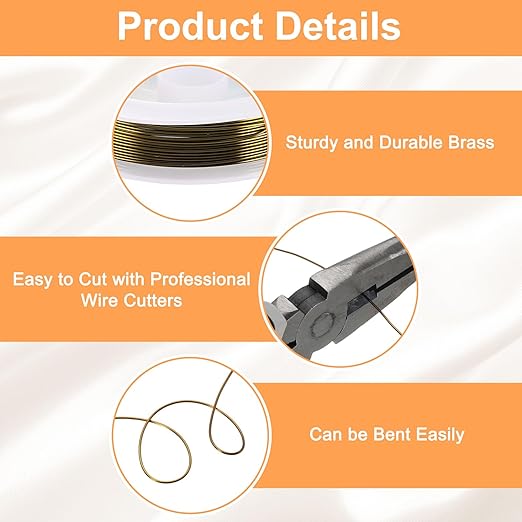 HARFINGTON 13ft Jewelry Wire, 22 Gauge Brass Craft Soft Metal Tarnish Resistant - Image 3
