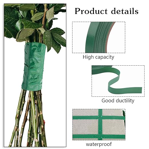 Prudiut 2 Roll Green Floral Tape Waterproof Florist Tape, 0.4" Wide Flower Wrap - Image 3