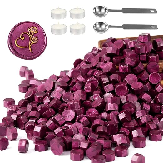 Yoption 360 Pcs Purplish Red Sealing Wax Beads Set by Yoption