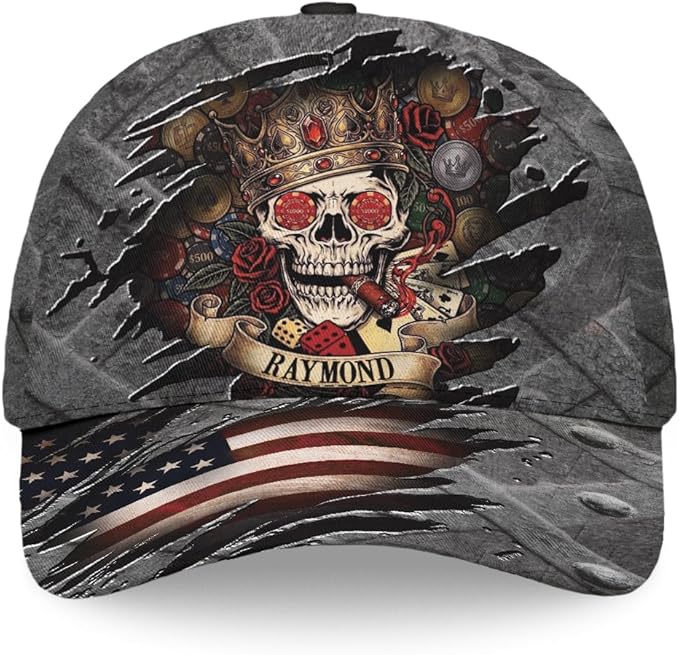 Baseball Cap for Men Women, Skull Cap for Men, Skeleton Gothic Horror Adjustable Strap Sports Soft Caps Outdoor