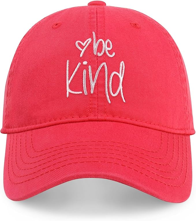 CHOK.LIDS Be Kind Trendy Womens Baseball Cap Unisex Fashion Cotton Polo Style Fun Inspirational Saying Seasonal Headwear