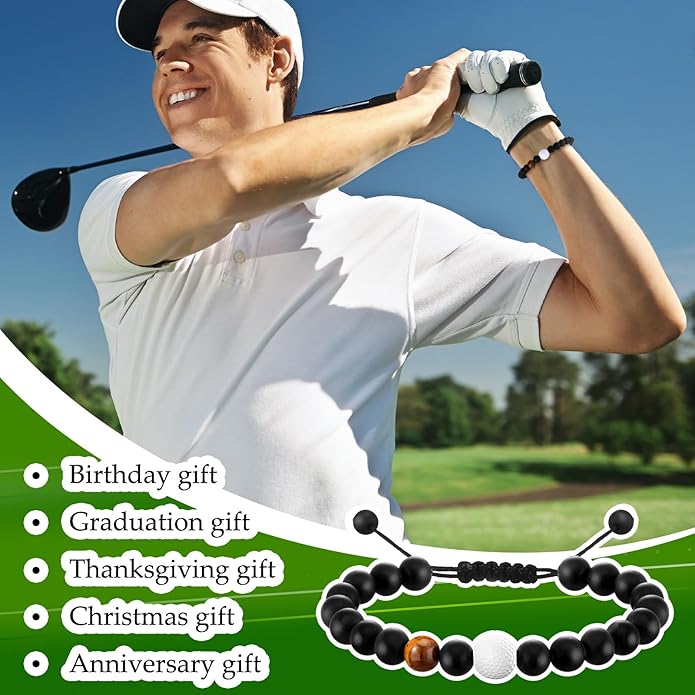 12 Set Sport Adjustable Beaded Bracelets Gifts Football Softball Soccer Volleyball Golf Basketball Hockey Bracelets for Women Men Adjustable Beaded Accessories