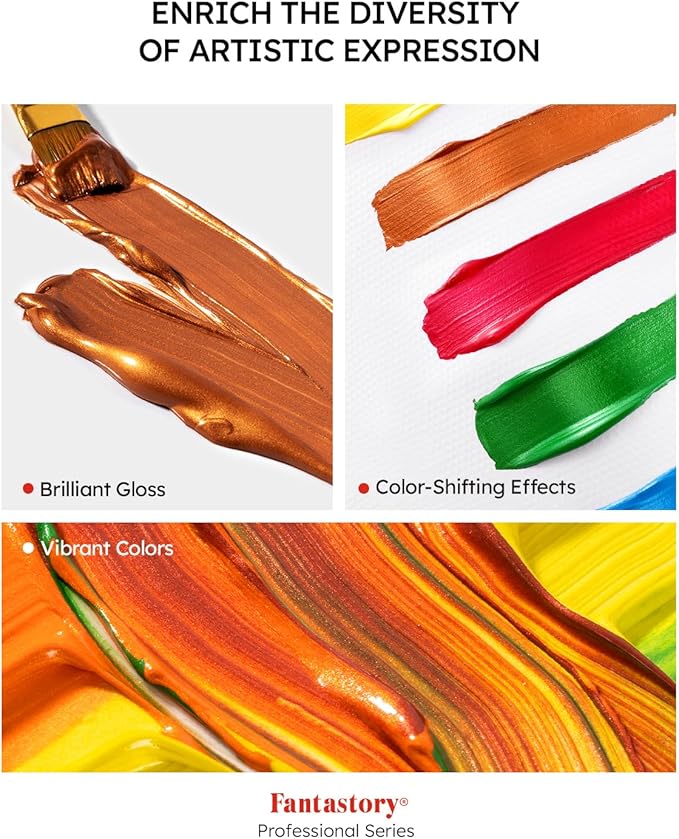 Fantastory Metallic Iridescent Acrylic Paint Set - Image 3