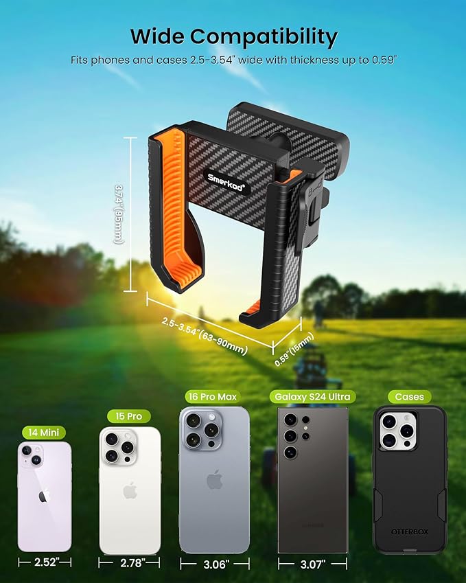 Magnetic Golf Cart Phone Holder Mount- Holds Up to 6 LBS, 3s Phone Clip Install,Phone Caddy for iPhone Galaxy Fits EZGO Club Car Yamaha Icon,Golf Cart Accessories Essentials Gift