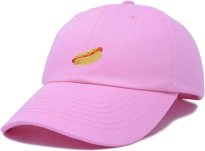 DALIX Hot Dog Hat Embroidered Mens Womens Baseball Cap