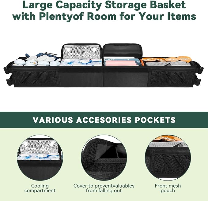 Grekos Golf Cart Inner Storage Tray, Upgraded 1680D Golf Cart Front Storage Basket