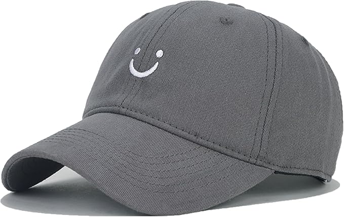 Umeepar Smile Face Baseball Cap for Women Men Adjustable Low Profile Unstructured Cotton Dad Hat