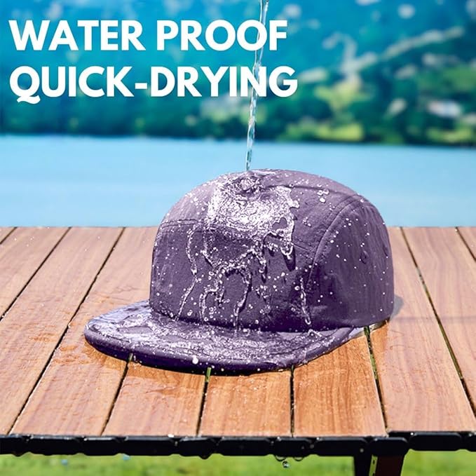 5 Panel Running Hat Waterproof Nylon Sun Hat Quick Dry Plain Baseball Cap for Men Women