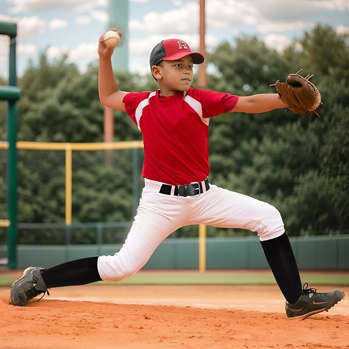 Dxhycc Youth Baseball Socks and Belt Combo Set Softball Baseball Socks and Elastic Waist Belt for Youth Boys Girls