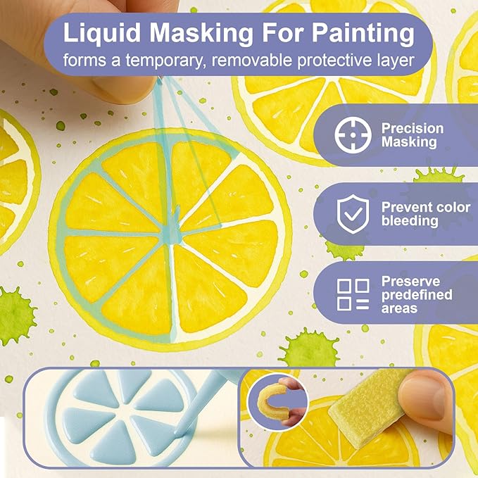 120ml Masking Fluid for Watercolor Painting, Art Watercolor Masking Fluid - Image 2
