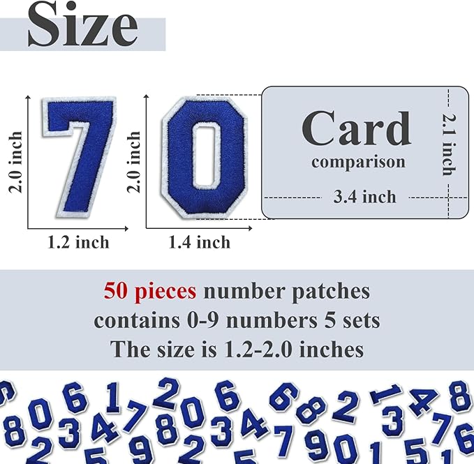 Number Iron On Patches, Numbers 0-9 Embroidery Applique Patch, DIY Decorative - Image 2
