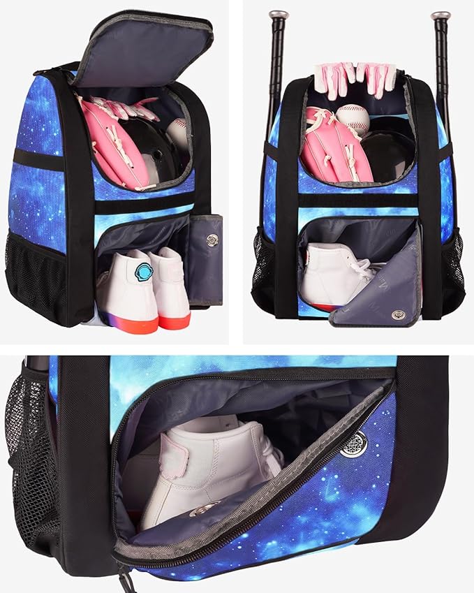 MATEIN Softball Bag, Lightweight Baseball Backpack with Shoe Compartment, Baseball Bag with Fence Hook for TBall Bat & Equipment, Softball Gifts Catchers Backpack for Women Fit Catcher’s Mitt, Helmet
