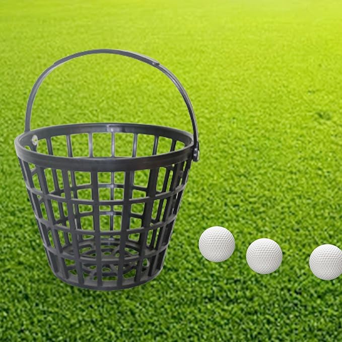 SM SunniMix Unbreakable Golf Ball Basket, Golfball Container with Handle Ball Holder Contains 25/50/100 Balls Range Accessories