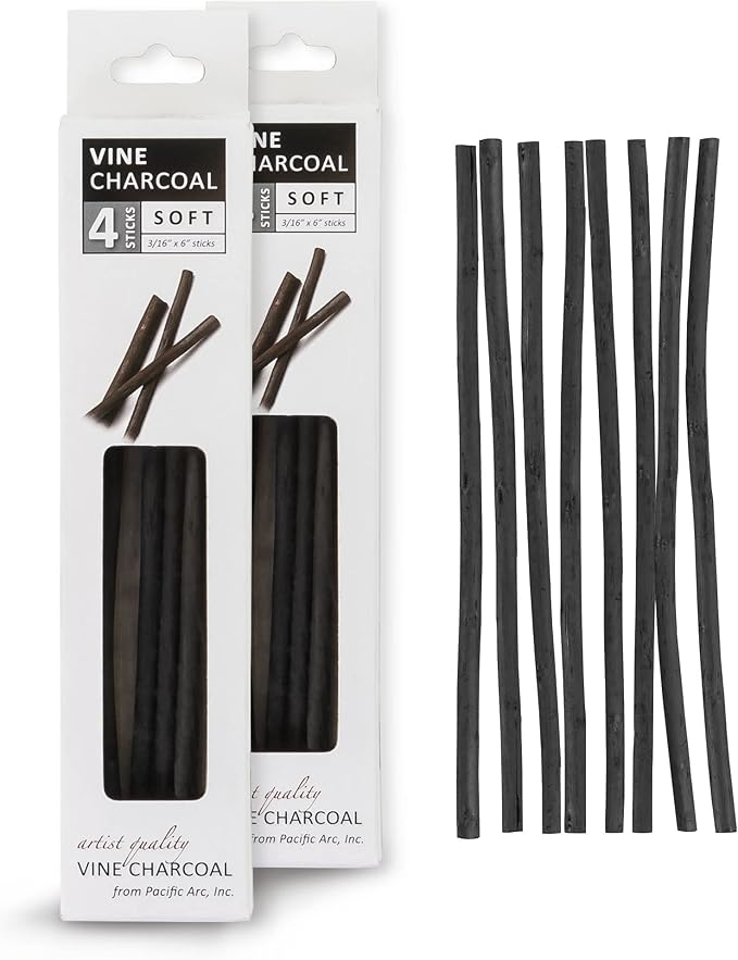 Pacific Arc 2 Pack Artist Vine Charcoal, and Fine Art by PacificArc