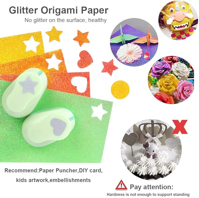 UCEC 50 Sheet Shiny Origami Paper 10 Colors Square Iridescent Origami Paper - Image 4