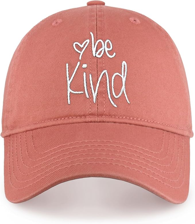CHOK.LIDS Be Kind Trendy Womens Baseball Cap Unisex Fashion Cotton Polo Style Fun Inspirational Saying Seasonal Headwear