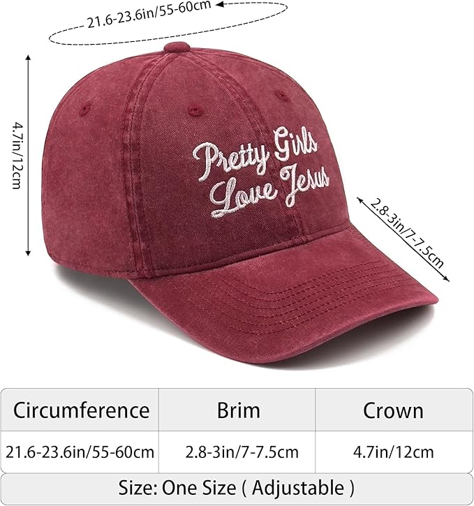 Faith Christian Patriotic Embroidered Baseball Cap, Vintage Cotton Dad Hat for Men Women, Birthday