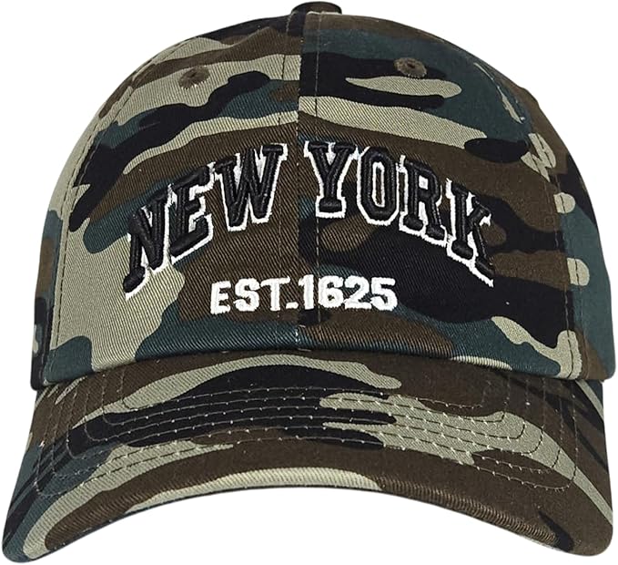 Elidan NY Dad Hat New York EST.1625 Cotton Cap, Adjust Buckle Strap, Unstructured Low-Profile NY Baseball Cap for Men & Women