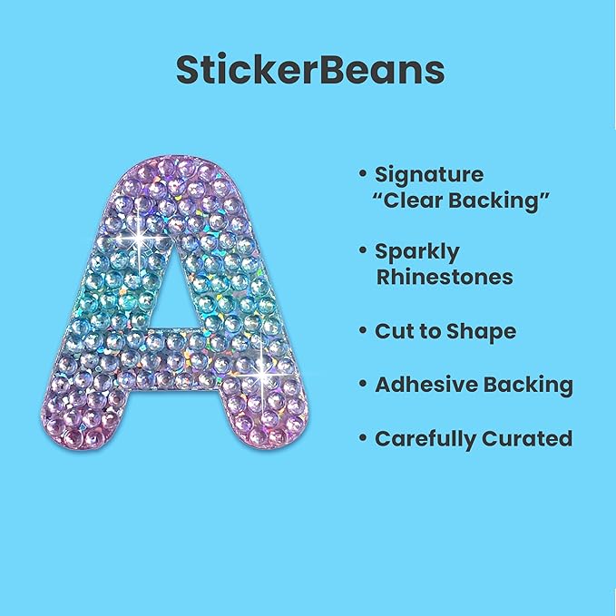 StickerBeans® Rhinestone Alphabet Letter Sticker A - Image 2