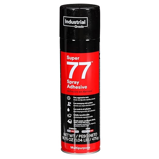 3M Super 77 Multipurpose Permanent Spray Adhesive Glue, Net Wt 16.75 oz by 3MIndustrial