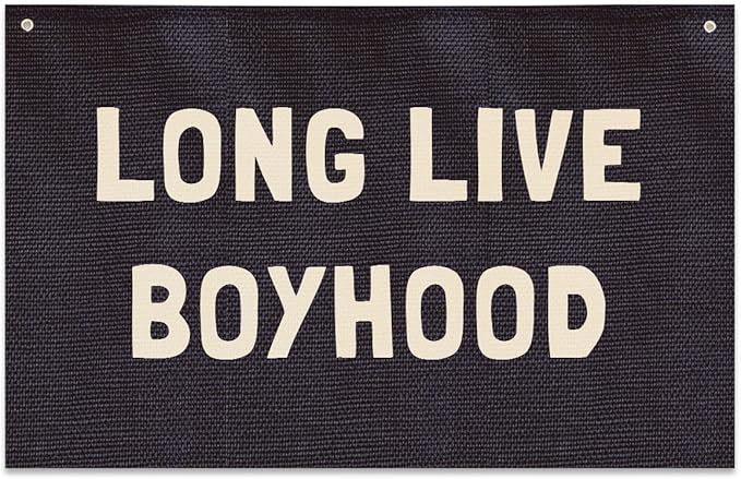 Long Live Boyhood Banner, Boys Room Decor, Canvas Banner Wall Hanging Flag Decor by JIUWEIHU