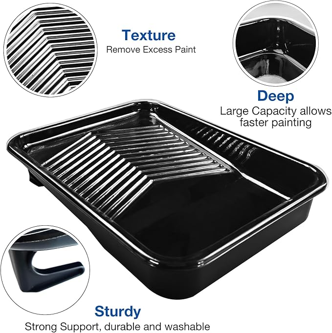 Great Andrew 9 Inch Paint Tray Set, Plastic Paint Tray - Image 5