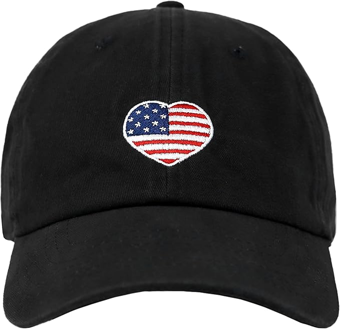 USA Flag & Embroidery Premium 100% Cotton Low Profile Adjustable Baseball Dad Cap