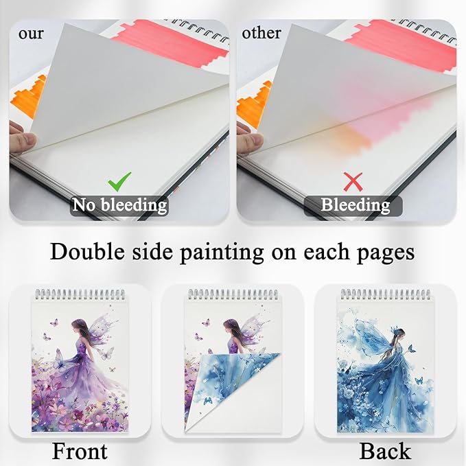 Belenova 9" x 12" Marker Paper Pad, 100 Sheets Bleedproof Sketchbook - Image 5