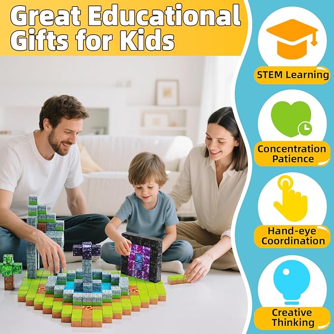 EchoPlan 150PCS Magnetic Blocks, Magnetic Building Blocks, STEM Constructions - Image 6