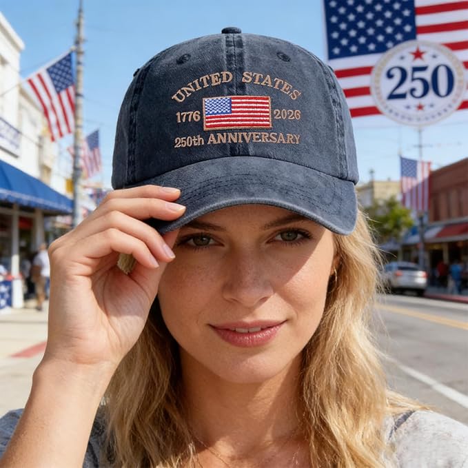 250 Anniversary USA Hat Baseball Cap for Men Women Embroidered