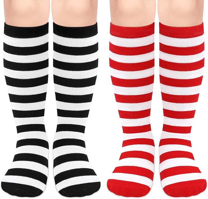Sarfel Kids Soccer Socks Toddler Soccer Socks Girls Boys Soccer Socks Kids Tube Socks with Stripes Toddler Knee High Socks
