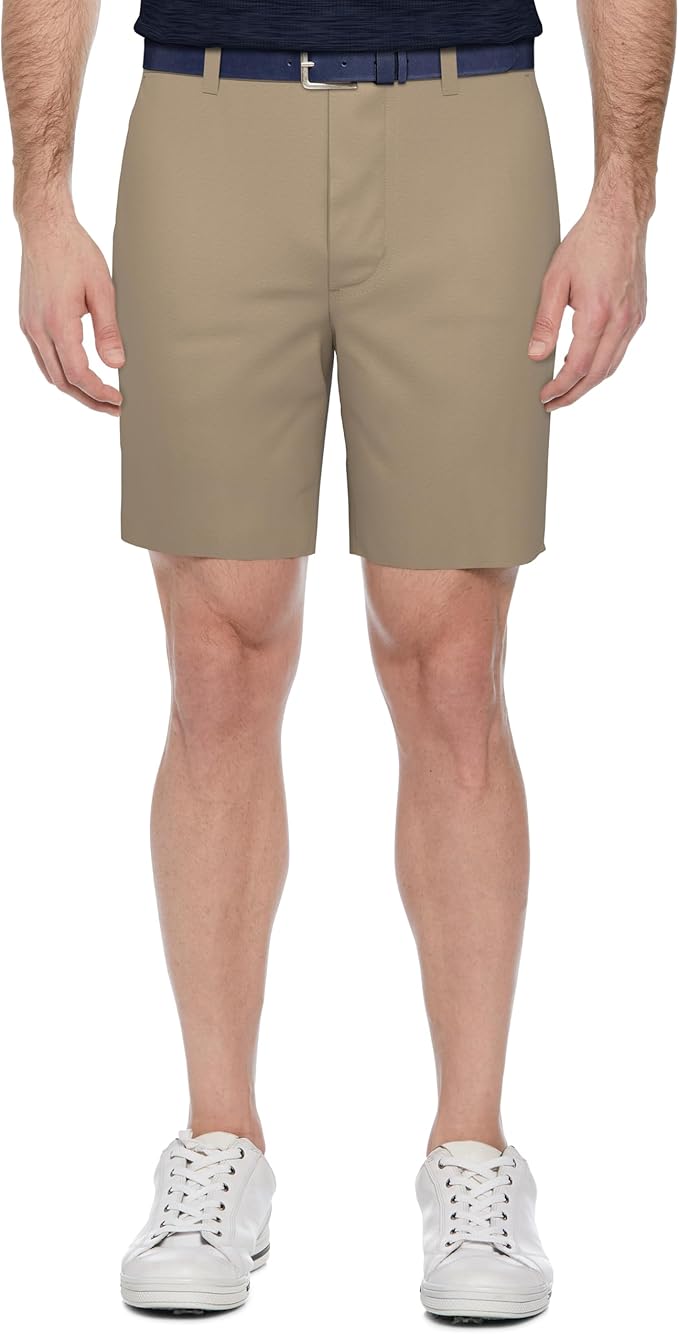 PGA Tour Men's 8" Solid Performance Stretch Pull-on Golf Shorts with Stretch Waistband, Moisture-Wicking, Sun Protection