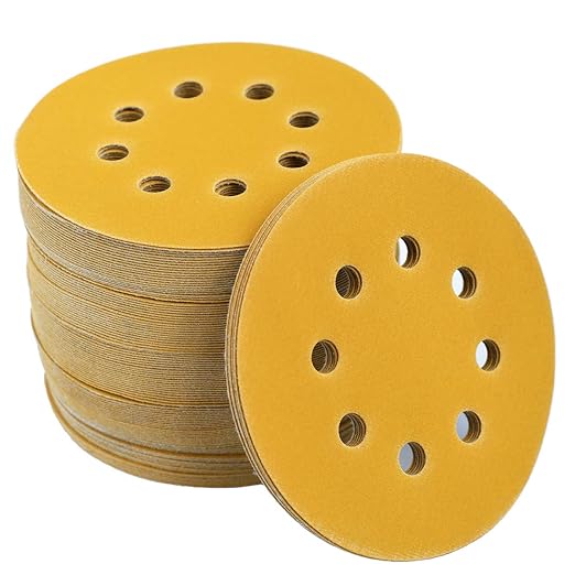 5-Inch 8-Hole Hook and Loop Sanding Discs 320-Grit Random Orbit Sandpaper by Aiyard