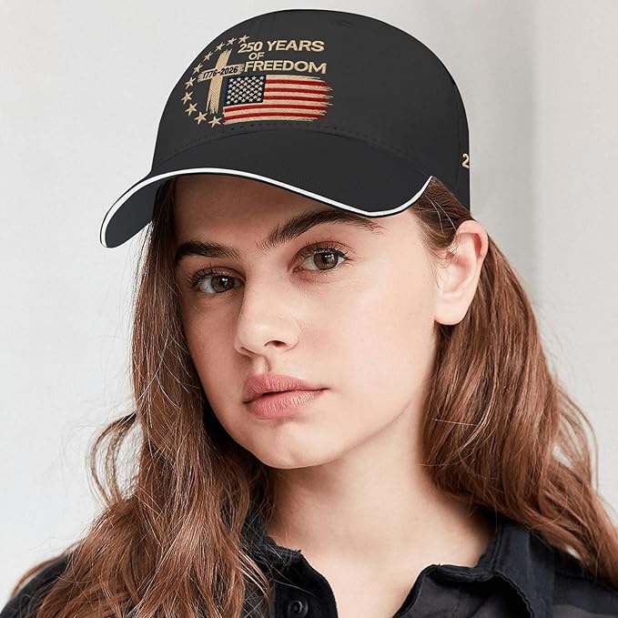 US 250 Years Freedoms 1776-2026 250th Birthday Embroidered Hats Garde Cap for Him