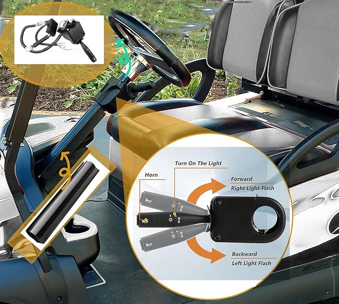 Universal Golf Cart Deluxe Upgrade Headlight Power Kits | Golf cart Turn Signal Kit for EZGO RXV TXT, Yamaha, Club Car DS Precedent