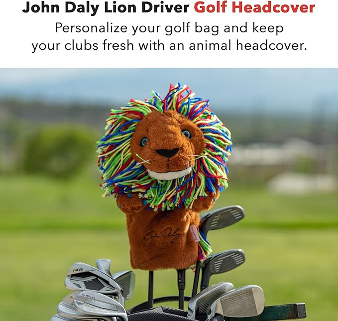 Daphne’s John Daly Lion Driver Headcover Premium Driver Headcovers Funny Golf Club Covers Stylish Protection for Your Clubs Men's Golf Gear Driver Headcover for Men and Women