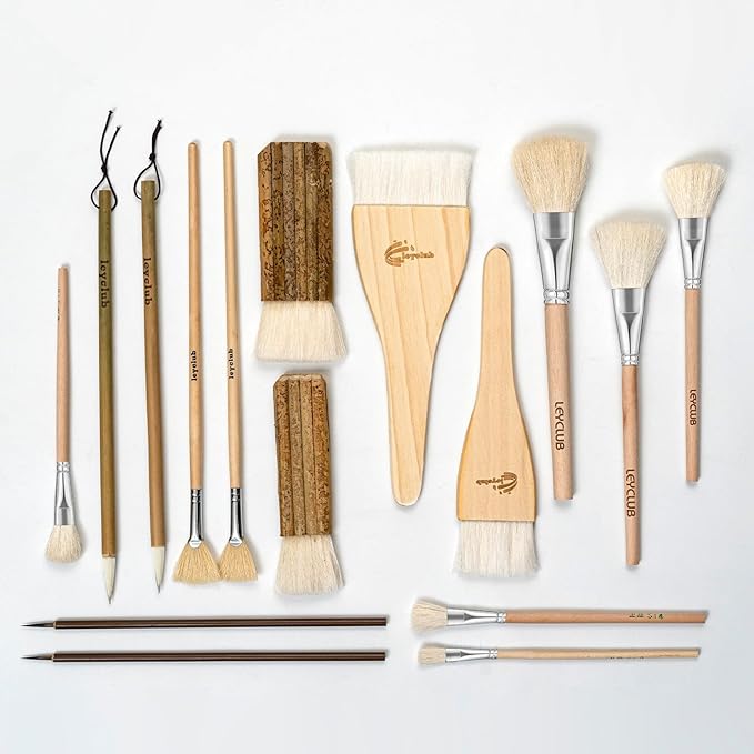 Pottery Glaze Brushes, Different Shape Wool Soft Bristle by Unknown