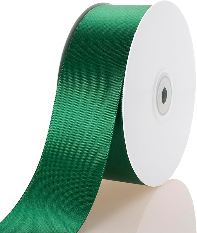 1-1/2 Inch Dark Green Ribbon, 50 Yards Craft Polyester Satin Ribbon Perfect by Unknown