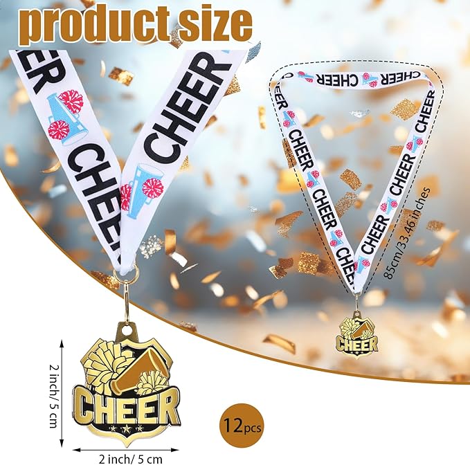 Ecation Medals with Neck Ribbons Soccer Awards Medals Baseball Team Awards Softball T-Ball Flag Football Trophy for Kids Sports Competitions Celebration Gift