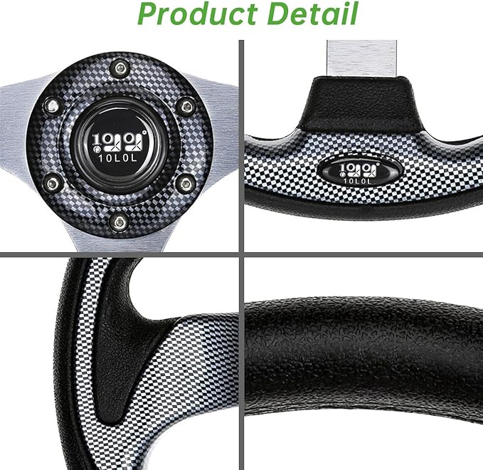 10L0L Golf Cart Steering Wheel, Generic of Most Golf cart EZGO Club Car Yamaha (style1 Gray)