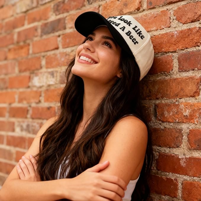 Hat Funny Embroidered Trucker Hat Adjustable Two Tone Snapback Canvas Baseball Cap for Womens