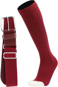 MadSportsStuff Softball or Baseball Socks and Belt Combo - Youth and Adult Sizes Boys and Girls Men and Women